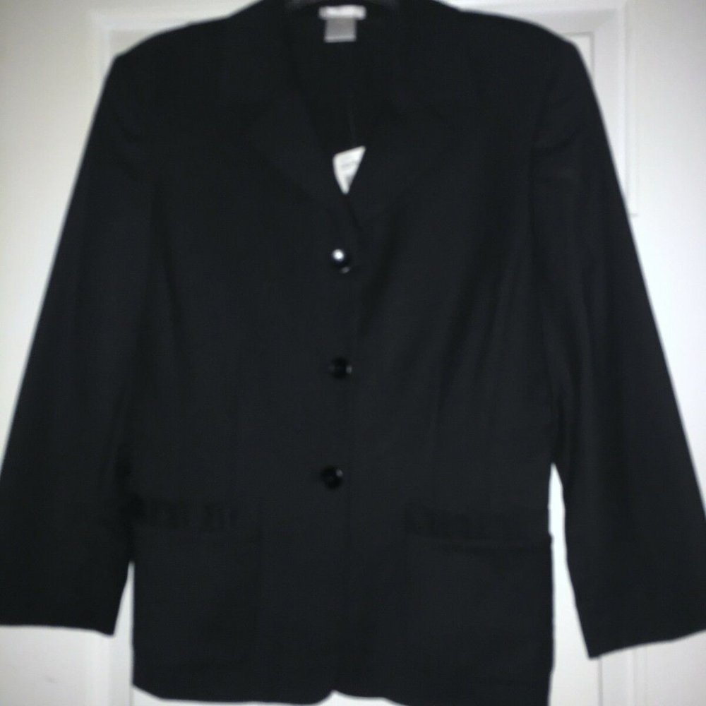 NWT Austin Reed "BLAINE" Wool Stretch Black Blazer Retail $208